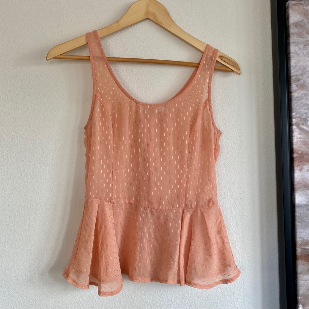 Coral peplum blouse size S
